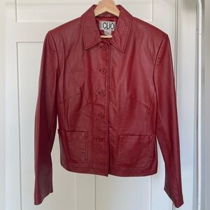 Clio Women's Bold Red Leather Jacket